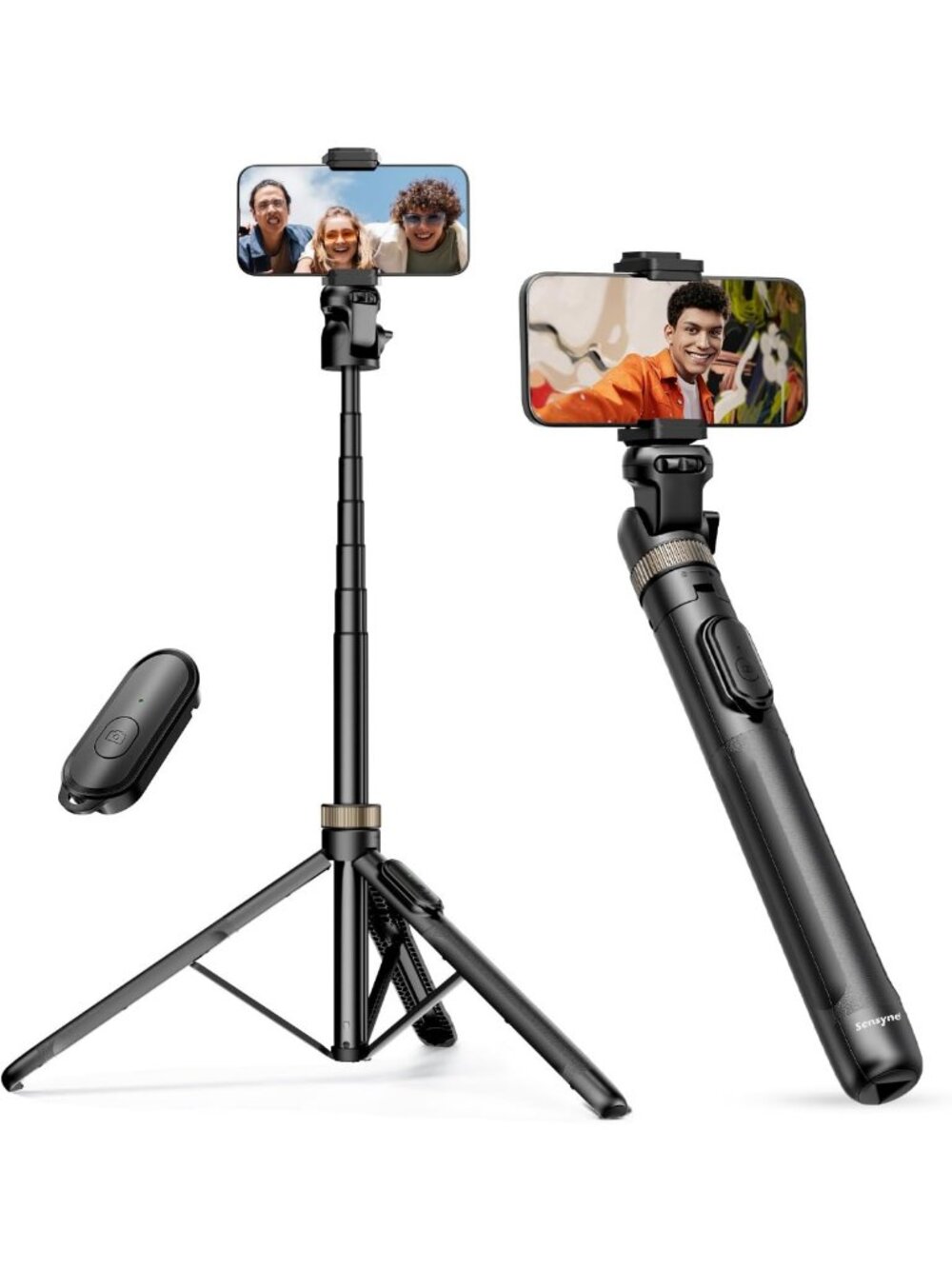 72” Extendable Tripod & Selfie Stick for All Smartphones, Detachable Phone